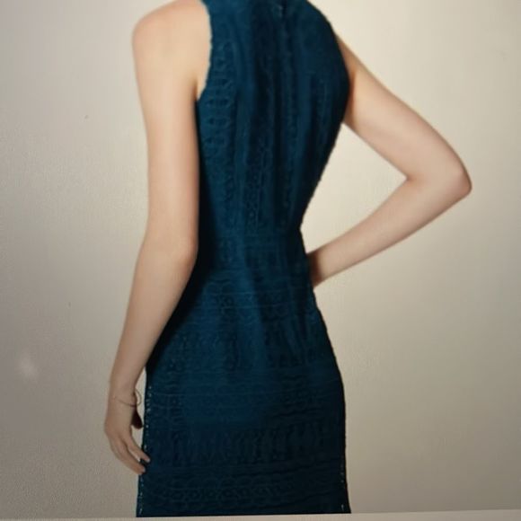LOFT OUTLET TEAL LACE DRESS - Picture 6 of 13